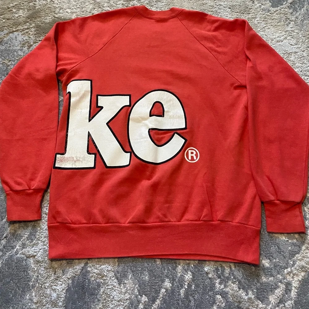 Vintage 80s Coke Wearables Coca Cola Red Crew Neck Sweatshirt Made In USA M - Picture 4 of 6